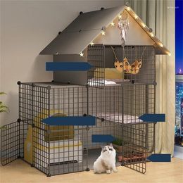 Cat Carriers Nordic Luxury Iron Cages Home Indoor Villa Super Large Space Nest Living Room Balcony House Empty