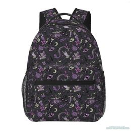 Backpack Purple Black Goth Spooky Travel Backpacks School Back Pack For Boys Girls Large Capacity Waterproof Laptop Daypacks