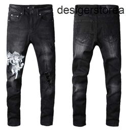 Fashion Mens Jeans Cool Style Luxury Designer Denim Pant Distressed Ripped Biker Black Blue Jean Slim Fit Motorcycle Size 28-40{category}