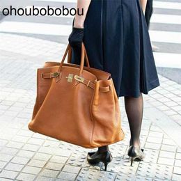 Handmade Handbag Brand Large Handbags Limited Designer 50cm Edition Bag Travel Luggage Bag Fitness Bag Soft Leath Capacity Bag Cy
