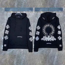 Designer blixtlås huvtröjor män jackor designer vinter tröjor hjärtan hoodie ch långa ärmar jacka lös bomullsrock huvtröja herrar kvinna hip hop streetwear kläder