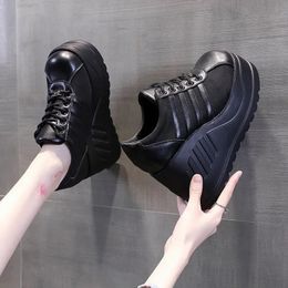 Brand Punk Street Fashion Black Gothic Style Girls Cosplay Platform High Heels Sneakers Wedges Shoes Woman Pumps Big Size 43 240514