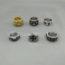 Designer Rings New Vintage Do Old Ring Fashion European and American Trendy Male and Female Couples Encrusted with Diamond Cross Rings