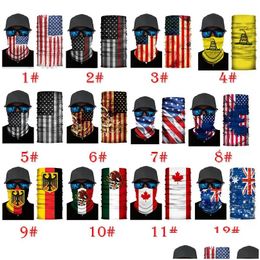 Party Masks Reusable Face Mask American United Kingdom Germany Canada Flag Printing Washable Adjustable Cycling Protective 12 Style Jj Dhl3A