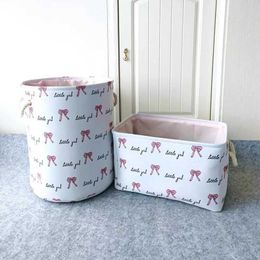 Boxes Storage# Cute Pink Sundries Storage Basket with Ears Collapsible Fabric Storage Bin for Kids Toys Clothes Laundry Hamper Home Organizer Y240520DL0Q