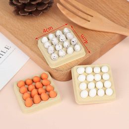 1Set Gift Playing House Miniature Simulation Food Scene Model Mini Egg With Tray Dollhouse Eggs Kitchen Toy Doll Accessories