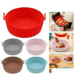 Baking Dishes & Pans Sile Basket Pot Tray Liner For Air Fryer Oven Accessories Pan Mould Pastry Bakeware Kitchen Novel Shape Reusable N Dhqyh