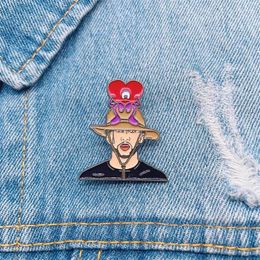 Brooches Creative Rapper Character Avatar Enamel Brooch Love Doll Handsome Shape Alloy Pins Badge Fashion Sweet Jewellery Gift For Fans