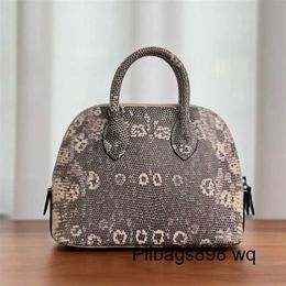 Platinum Lizard Leather Handbag 7A Handmade Kliys Handmade Lizard Skin Mini Bowling Ball Wax Thread Sewn Womens Genuine Leather Shell Bag Handheld One Shoulde