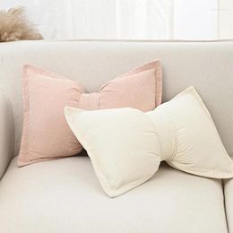 Pillow Cute Bow Soft Plush Cover Home Decor Solid Colour Covers Living Room Bedroom Tatami Decorative Pillowcase