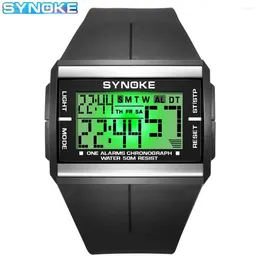 Wristwatches SYNOKE Outdoor Digital Watch For Men Fashion Retro Sports Waterproof Multifunctional Seven Lights