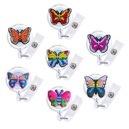 Dog Tag Id Card Colored Butterfly 28 Cartoon Badge Reel Retractable Nurse Holder For Hospital Funny Name Clip Cute Doctor Drop Deliver Otp0J