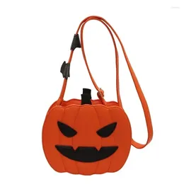 Bag Halloween Funny Pumpkin Fashion Contrast Colour Personalised Creativity One Shoulder Women Cartoon Skew Straddl