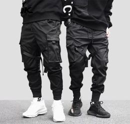 Januarysnow Hip Hop Boy Multipocket Elastic Waist Design Harem Pant Men Streetwear Punk Casual Trousers Jogger Male Dancing Black3144909