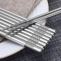 150Pair Stainless Steel Chopsticks Non Slip Reusable Metal Chopstick for Sushi Hashi Food Sticks Kitchen Tool Free Laser Logo ZZ