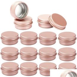 Packing Jar Wholesale Empty Aluminium Lip Balm Containers Cosmetic Cream Jars Bottle Round Candle Metal Box With Screw Lids For Cosmeti Dhpkq