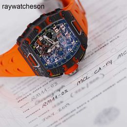 Richamills Watch Milles Watches Rm1103 Mens Set with Tdiamond Rose Gold Automatic Mechanical Swiss Famous Luxury Mclaren