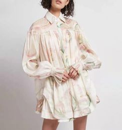 European and American catwalk lantern sleeve loose shirt short skirt suit1551670