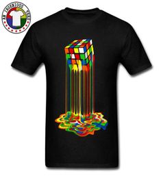 Sheldon Cooper Tshirt Rainbow Abstraction Melted Cube Image Pure Cotton Young TShirt Gift Men Tops Tees Good Quality 2106296502122