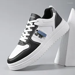 Casual Shoes 2024 Men Outdoor Flat For Sneakers Lace Up Comfortable Black White Platform Running