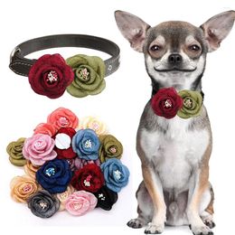 Dog Apparel 50PCS Flower Collar Small Cat Bowties Acessories Dogs Pet Grooming Products Supplies