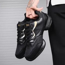 Dance Shoes Soft Men Sports Increased Anti-skid Square Sneakers Net Jazz Fitness Team Performance