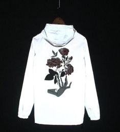 2019 NEW Ghost hand Rose Flower Men Women Jacket Autumn Reflective 3m Jacket Hip Hop Waterproof Windbreaker Men Coat34535433214104