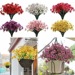 Decorative Flowers 31cm Artificial Flower DIY Wedding Bouquet Plastic Plants Fake For Garden Porch Home Room Table Decor