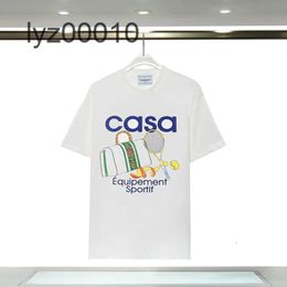 Luxury Clothing Street Shorts Sleeve Clothes Casablanca Fashion t Shirt Men Women Designers Tees Apparel Tops Man Casual Chest Letter KEWS