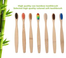 Whole Natural Bamboo Handle Toothbrush Rainbow Colourful Whitening Soft Bristles Bamboo Toothbrush Ecofriendly Oral Care for H5427043