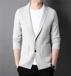 Männer Sweaters Herbstanzug Halsband Dicke Strickjacke Pullover Fashion Casual Zwei Knöpfe Strickmantel Männliche Marke Kleidung 2209021097828