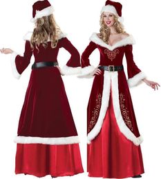 Women Sexy Christmas Cosplay Costumes Festival Party Dress Uniform Santa Clause For Women Sexy Long Dress1566938