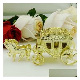 Gift Wrap Shiny Beautif Carriage Candy Box Chocolate Birthday Party Wedding Decoration Gold And Sier Nobility Style Romantic Drop Deli Dhj82