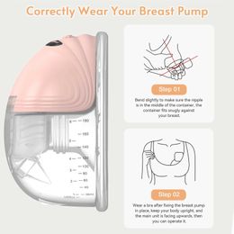 Breastpumps Portable electric breast pump wearable suitable for breast feeding hands no 3 modes 12 suction low noise with 24mm silicone flange WX