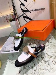 Dress Shoes Leather Low-heeled Round Toe Metal Buckle Muller Slippers Slingback Sandals Ladies Casual Plus Size