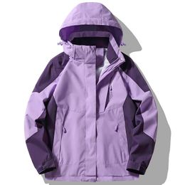 Womens hooded jacket waterproof jacket womens zippered jacket spring and autumn casual work jacket fashionable outdoor adventure jacket 240516