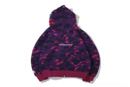 Newest Lover Camo Print Cotton Sweater Hoodies Men 039S Casual Purple Red Camo Cardigan Hooded Jacket M4574366