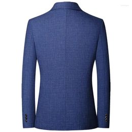 Men's Suits Male Korean Design Trench Coats Men Plaid Blazers Jackets Business Casual Slim Fit Clothing