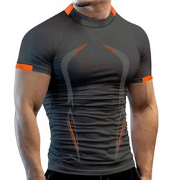 Fitness Gym T Shirt Men Quick Dry Running Shirt Compression Sport Shirt Male Gym Workout Sport Short Sleeve Summer T-shirt Men 240520