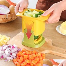 Fruit Vegetable Tools Mtifunctional Chopper French Fries Cutter Household Hand Pressure Onion Dicer Cucumber Potato Slicer Kitchen Dh03P
