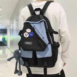 Backpack Fashion Girl Boy Laptop Harajuku Trendy Badge Female Men Travel Book Bag Male Women College Ladies School Bags