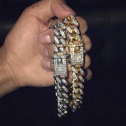 Mens Hip Hop Bracelet Jewelry Iced Out Chain Rose Gold Silver Miami Cuban Link Chains Bracelets