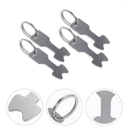 Decorative Figurines 4 Pcs Car Keys Keychain Shopping Trolley Token Pendant Keyrings Stainless Steel Key Ring Grocery Tokens