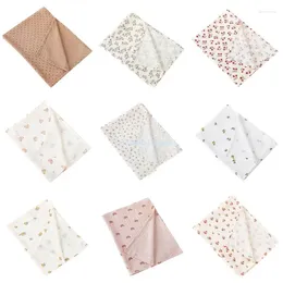 Blankets Gauze Cotton Blanket Baby Receiving Printed Wrap Towel Super Absorbent Dropship