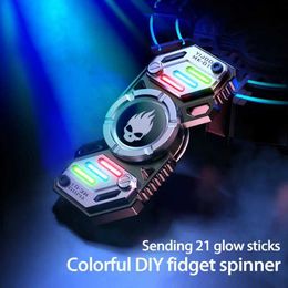 LED Toys 729 Light Effect Combinations Fidget Spinner Metal Toys for Men Roating Gyro Fingertip Pressure Reducing EDC Hand Decompression Gift S2452011