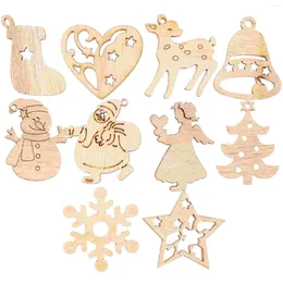 Decorative Figurines Christmas Wooden Cutouts Wood Slices Decors Hanging Ornaments Home Furnishings Indoor Chip Accessories Mixed Style