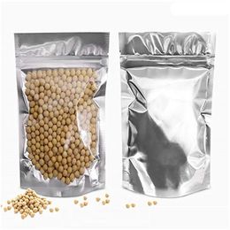 Packing Bags Wholesale 100Pcs/Lot Stand Up Aluminium Foil Zipper Bag Plastic Resealable Packaging Empty Pouch For Food Coffee Storage Dh1Go