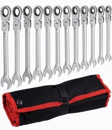 Flex Head Ratcheting Wrench SetCombination Ended Spanner kits Chrome Vanadium Steel Hand Tools Socket Key Ratchet set 2204289694268