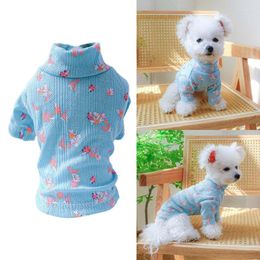 Dog Apparel Pet Dogs Clothes Soft Cute Jackets Floral Pattern Round Neck Summer Coat