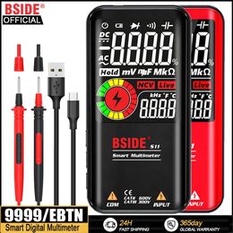 BIDE Digital Multimeter Smart Electrician Tester USB T-RMS DC AC NOCTAGE Pojemność Ohm HZ NCV Professional Multitester 240508